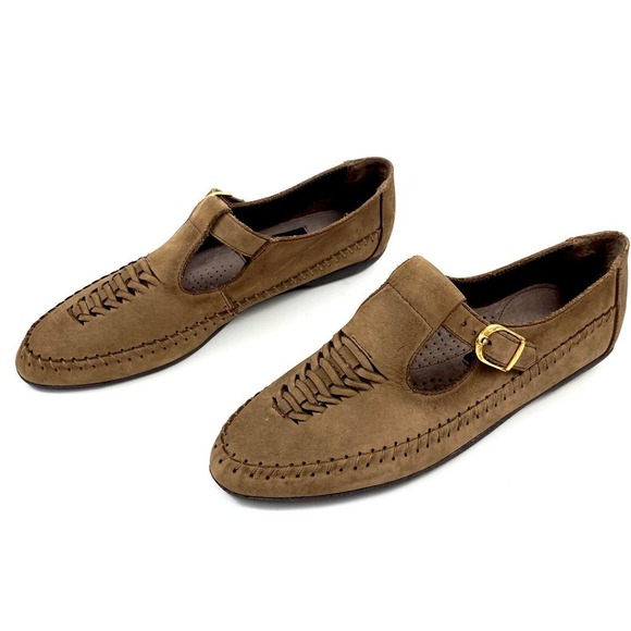 70's suede woven moccasin flats by POSITIVELY PEPPERS - Picture 2 of 13